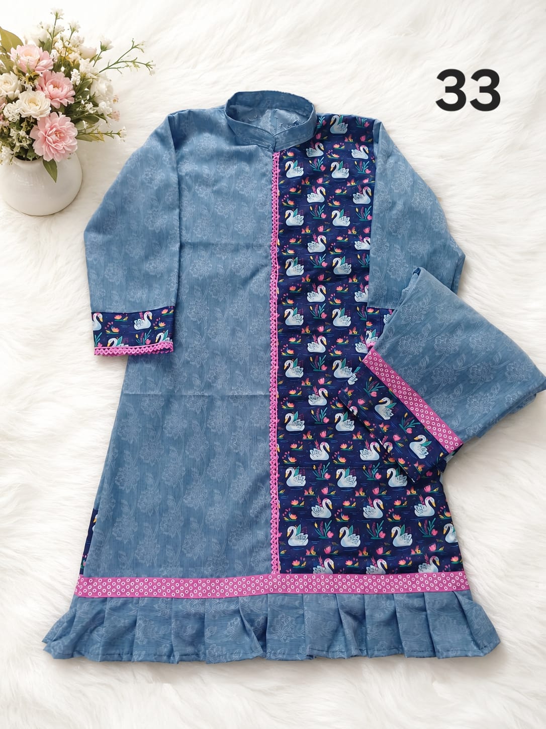 Size32 Blue half side printed with flir at bottom Jhabla Izar Size32 Blue half side printed with flir at bottom Jhabla Izar